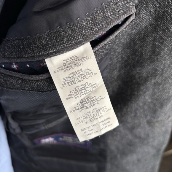 J. CREW Ludlow Moon Grey Tweed Men's Formal Work Suit Jacket 36R & Pants 31 X 32 - Picture 8 of 16